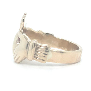 Vintage 9ct Yellow Gold Gents Claddagh Ring