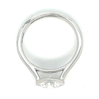 Elena - Platinum Laboratory Grown Rubover 1.52ct Pear Cut Solitaire Diamond Ring
