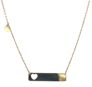 9ct Yellow Gold Balance Bar With Heart Cutout Necklace