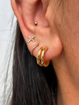 9ct Yellow Gold Triple Hoop Earrings
