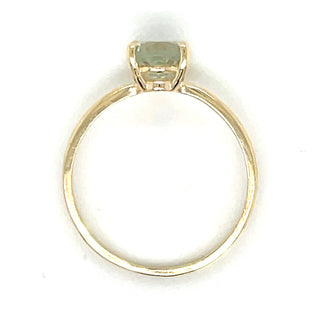 9ct Yellow Gold Earth Grown Oval 1.25ct Green Amethyst Ring