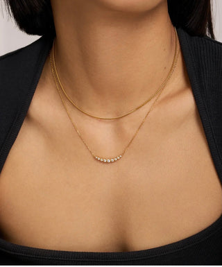 Ania Haie Gold Graduated Bezel-Set Necklace