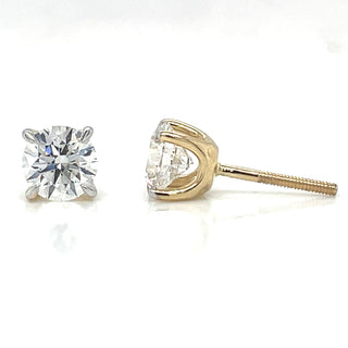 14ct Yellow Gold 2ct Total Laboratory Grown Diamond Stud Earrings