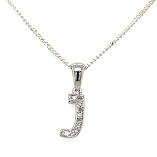 Sterling Silver Cz Initial Necklaces