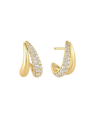 Ania Haie Gold Duet Stud Hoop Earrings