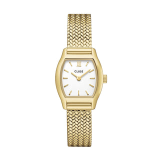 Cluse Tonnette Mini Watch Mesh, White, Gold Colour
