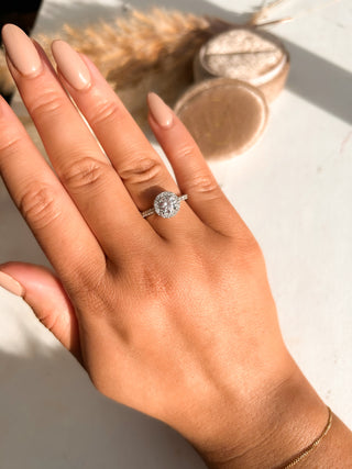 Willow Platinum Round Brilliant Halo Earth Grown Diamond Engagement Ring