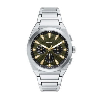Fossil Everett Chronograph Green Dial Stainless Steel Watch
