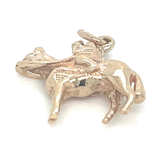 Vintage 9ct Yellow Gold Horse And Jockey Pendant