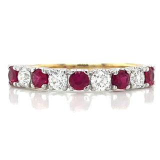 18ct Yellow Gold Earth Grown 0.75ct Ruby and 0.33ct Diamond Ring