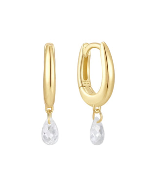 Ania Haie Gold Teardrop Dangle Huggie Hoop Earrings