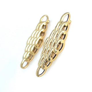 Vintage 18ct Yellow Gold Panther Link Drop Earrings