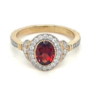 9ct Yellow Gold Earth Grown 1.37ct Ruby And Diamond Halo Ring