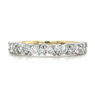 18ct Yello Gold And Platinum Head Laboratory Grown 0.45ct Pear And Marquise Diamond Ring