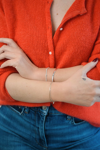 Sterling Silver Round Bangle