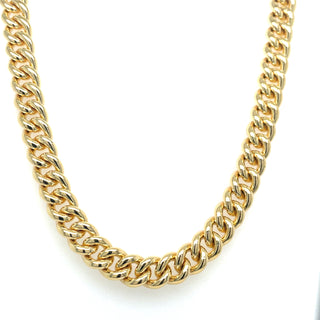 Vintage 9ct Yellow Gold Solid Chunky Curb 18” Necklace