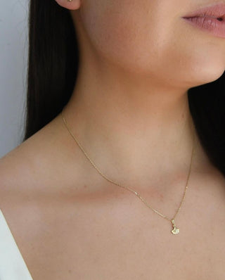 9ct Yellow Gold Pearl & Leaf Necklace