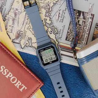 Casio World Map Digital Watch Blue