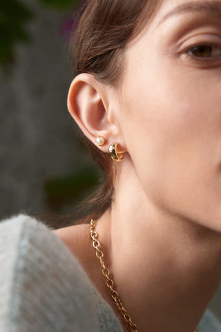Ania Haie Gold Sparkle Chubby Hoop Earrings