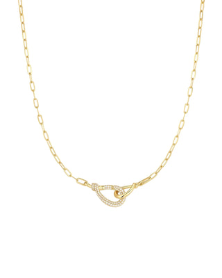 Ania Haie Gold Interlocked Pavé & Polished Knot Necklace