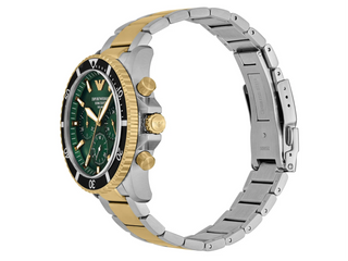 Emporio Armani World Explorer Solar Powered Two Tone Stainless Steel Watch