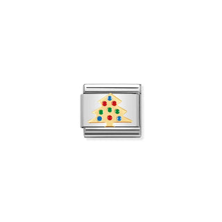 CHARM, COMPOSABLE LINK, COLOURED CHRISTMAS TREE