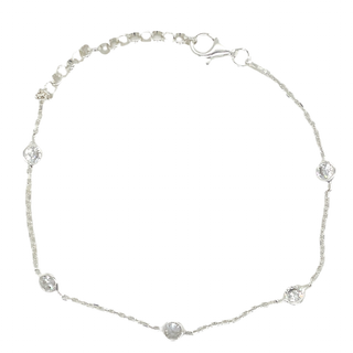 Sterling Silver Round Cz Bezel Set Bracelet