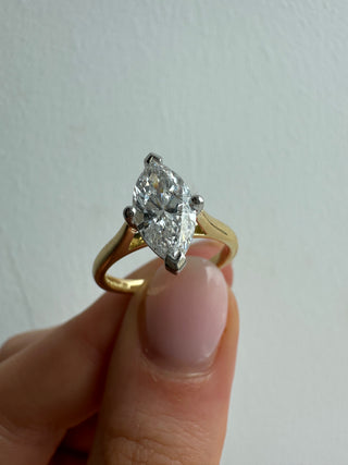 Margot - 18ct Yellow Gold 1.51ct Laboratory Grown Marquise Solitaire Diamond Engagement Ring