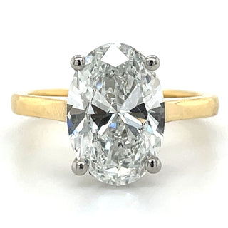 Juliet - 18ct Yellow Gold Laboratory Grown 3.04ct Oval Solitaire Diamond Ring