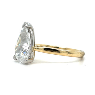 Ada - 18ct Yellow Gold 3.01ct Laboratory Grown Pear Solitaire Diamond Engagement Ring