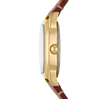 Fossil Harlow Three-Hand Medium Brown Leather Watch