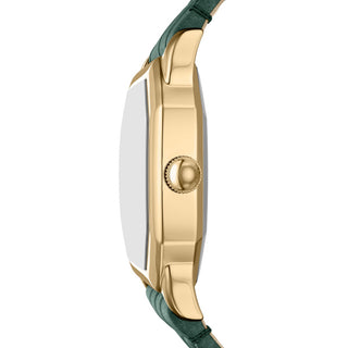 Fossil Harlow Cream Three-Hand Dial, Green Croco Leather Watch