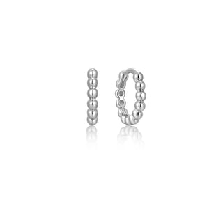 Ania Haie Silver Orb Huggie Hoop Earrings