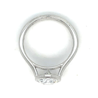 Cora - Platinum Laboratory Grown 2.04ct Oval Rubover Set Diamond Ring