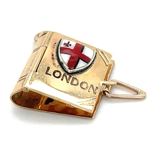 Vintage 9ct Yellow Gold London Book Charm