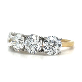 18ct Yellow Gold Laboratory Grown 4ct Round Brilliant Four Stone Diamond Ring