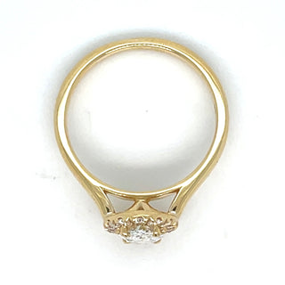 Ruth - 18ct Yellow Gold Laboratory Grown 1.01ct Castle Set Oval Halo Diamond Engagement Ring