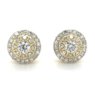 14ct Yellow Gold 0.24ct Laboratory Grown Cluster Diamond Earrings