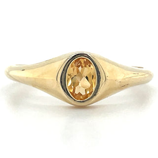 9ct Yellow Gold Rubover Citrine Ring