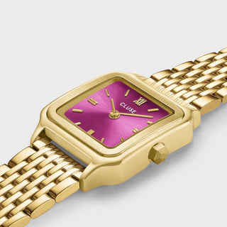 Gracieuse Petite Watch Steel, Fuchsia Pink, Gold Colour