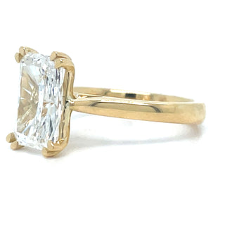 Hannah - 18ct Yellow Gold Laboratory Grown 3.03ct Radient Cut Solitaire Diamond Ring