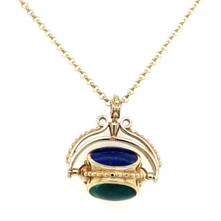 Vintage 9ct Yellow Gold Spinning Fob Pendant With Beaded Edge Detail