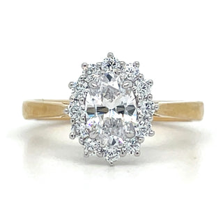 9ct Yellow Gold Lady Di Cz Cluster Ring