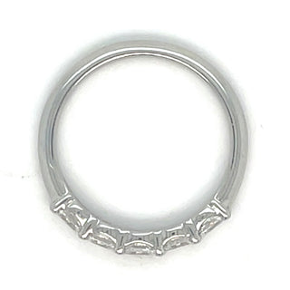Platinum Earth Grown Five Stone Diamond Horizontal Oval Ring