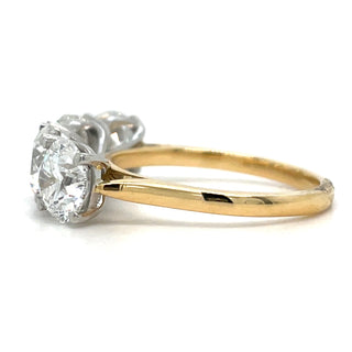 18ct Yellow Gold Laboratory Grown 4ct Round Brilliant Four Stone Diamond Ring