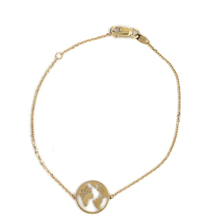 9ct Yellow Gold Map Of The World Bracelet