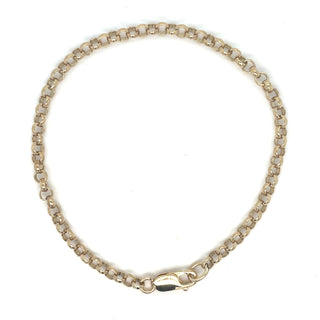 Vintage 9ct Yellow Gold 7.5” Round Belcher Link Bracelet