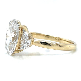 Summer - 14ct Yellow Gold 3.07ct Oval And Half Moon Laboratory Grown Diamond Ring