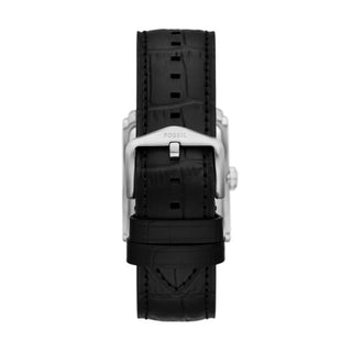 Fossil Carraway Three-Hand Black Croco Leather Watch