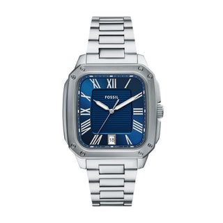 Fossil Crosby Blue Dial Silver Colour Stainless Steel Watch